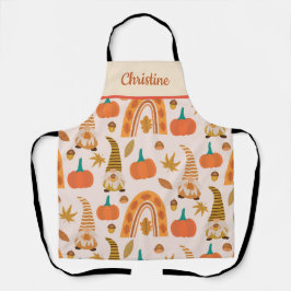 Thanksgiving Gnomen met pompoenen en bladeren naam Schort