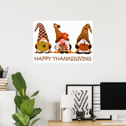 Thanksgiving Gnomen Poster (Thuiskantoor)