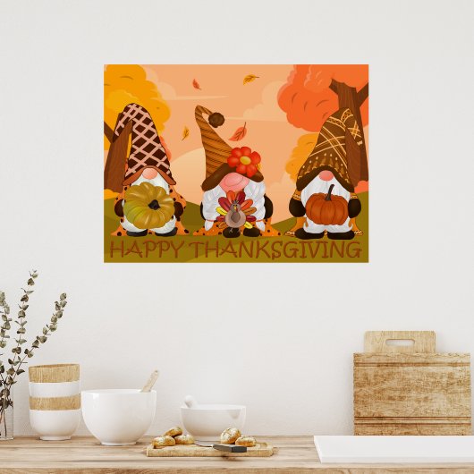 Thanksgiving Gnomen Poster (Keuken)