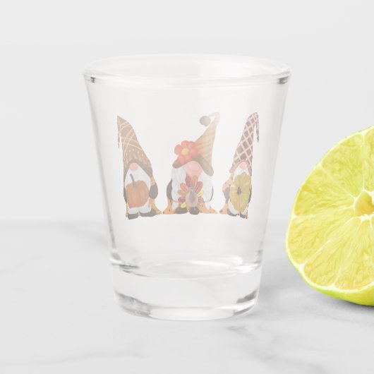 Thanksgiving Gnomen Shot Glass Shot Glas (Achterkant)