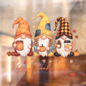 Thanksgiving Gnomen Venster Cling Raamsticker (Vel 2)