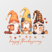Thanksgiving Gnomen Venster Cling Raamsticker (Vel)