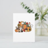 Thanksgiving Gnomes Fall Leaves Gnomes Funny Herfs Feestdagenkaart (Staand voorkant)