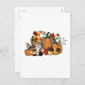 Thanksgiving Gnomes Fall Leaves Gnomes Funny Herfs Feestdagenkaart (Voorkant / Achterkant)