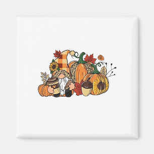Thanksgiving Gnomes Fall Leaves Gnomes Funny Herfs Magneet