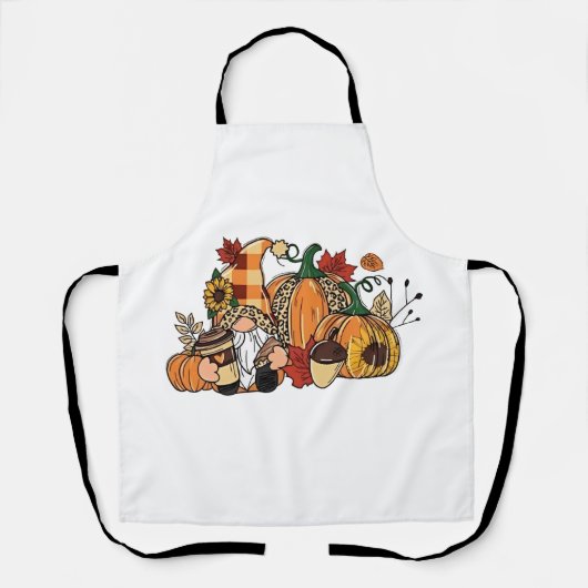 Thanksgiving Gnomes Fall Leaves Gnomes Funny Herfs Schort (Voorkant)
