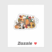 Thanksgiving Gnomes Fall Leaves Gnomes Funny Herfs Sticker (Vel)