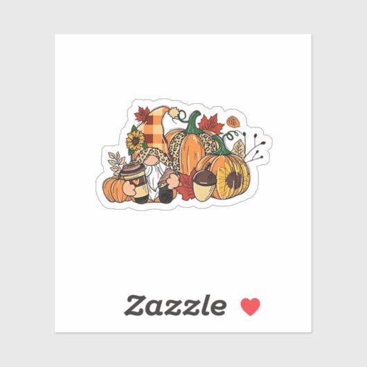 Thanksgiving Gnomes Fall Leaves Gnomes Funny Herfs Sticker (Vel)