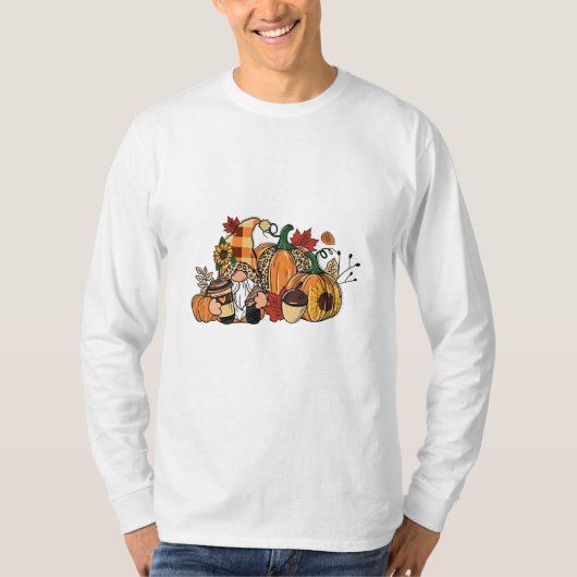 Thanksgiving Gnomes Fall Leaves Gnomes Funny Herfs T-shirt (Voorkant)