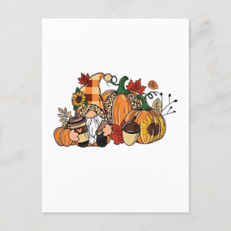 Thanksgiving Gnomes Fall Leaves Gnomes Funny Herfs Uitnodiging Briefkaart