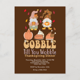 Thanksgiving Gnomes Gobble Quote Feestdagenkaart