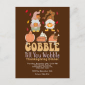 Thanksgiving Gnomes Gobble Quote Feestdagenkaart (Voorkant)