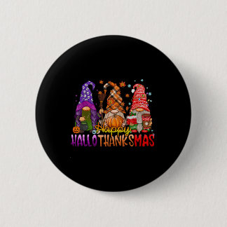 Thanksgiving Gnomes Happy Hanksmas Halloween Ronde Button 5,7 Cm