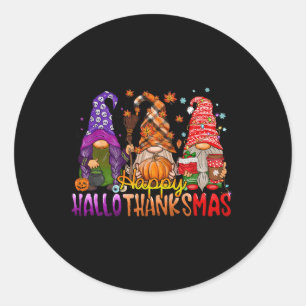 Thanksgiving Gnomes Happy Hanksmas Halloween Ronde Sticker