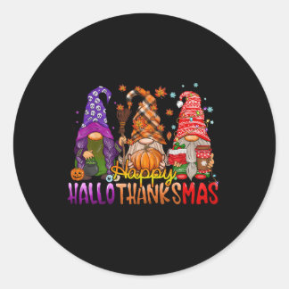 Thanksgiving Gnomes Happy Hanksmas Halloween Ronde Sticker