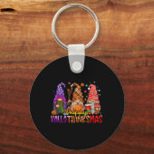 Thanksgiving Gnomes Happy Hanksmas Halloween Sleutelhanger (Voorkant)