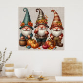 Thanksgiving Gnomes Trio Art Poster (Keuken)