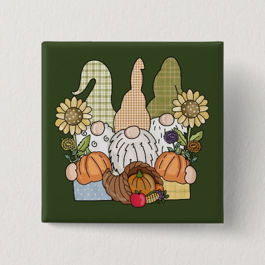 Thanksgiving Gnomes Trio Button (Voorkant)