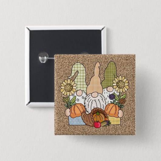 Thanksgiving Gnomes Trio Button (Voorkant /achterkant)