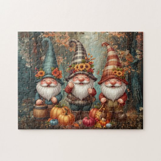 Thanksgiving Gnomes Trio Puzzle Legpuzzel (Horizontaal)