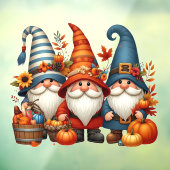 Thanksgiving Gnomes Trio Window Cling Raamsticker (Vel 3)