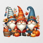 Thanksgiving Gnomes Trio Window Cling Raamsticker (Vel)
