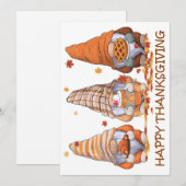 Thanksgiving Gnomes Vakantie Kaart (Voorkant / Achterkant)