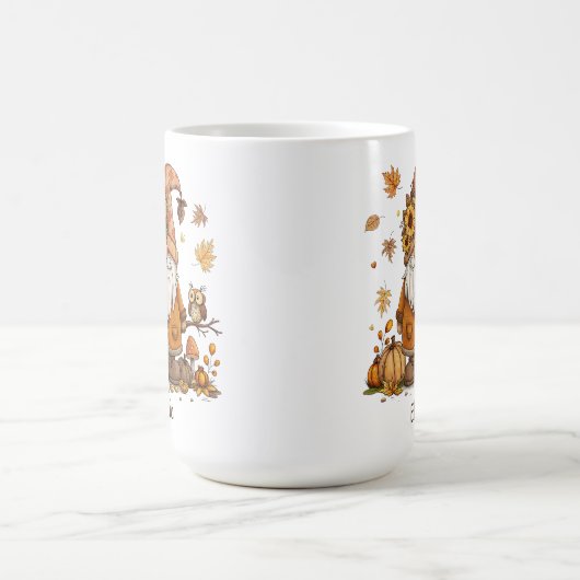 Thanksgiving gnoom pompoen herfstbladeren koffiemok (Center)