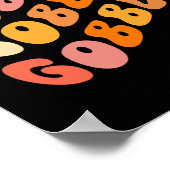 Thanksgiving Gobble Script Groovy Stijl Dankbaar F Poster (Hoek)