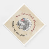 Thanksgiving "Gobble "til you wobble!" Kalkoen Servet (Hoek)