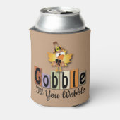 Thanksgiving Gobble Til You Wobble Turkey Blikjeskoeler (Blikje Achterkant)