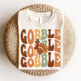 Thanksgiving Gobble Turkije Familie Groovy T-shirt