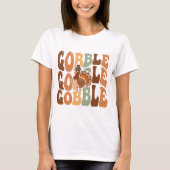 Thanksgiving Gobble Turkije Familie Groovy T-shirt (Voorkant)