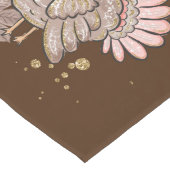 Thanksgiving Gobbler Turkey and Pumpkins Lange Tafelloper (Hoek)