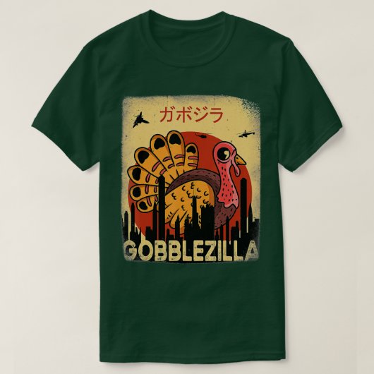 Thanksgiving Gobblezilla Turkije (4) T-shirt (Design voorkant)