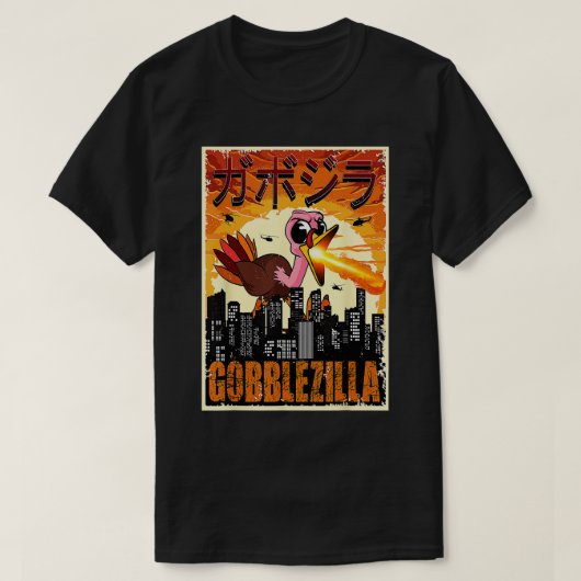 Thanksgiving Gobblezilla Turkije T-shirt (Design voorkant)