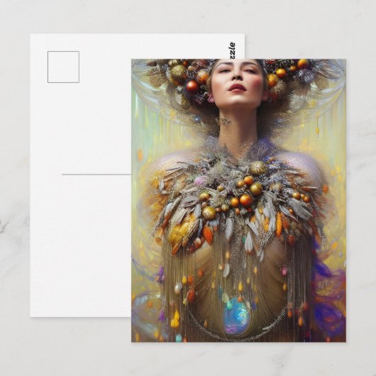 Thanksgiving Godin Briefkaart (Voorkant / Achterkant)