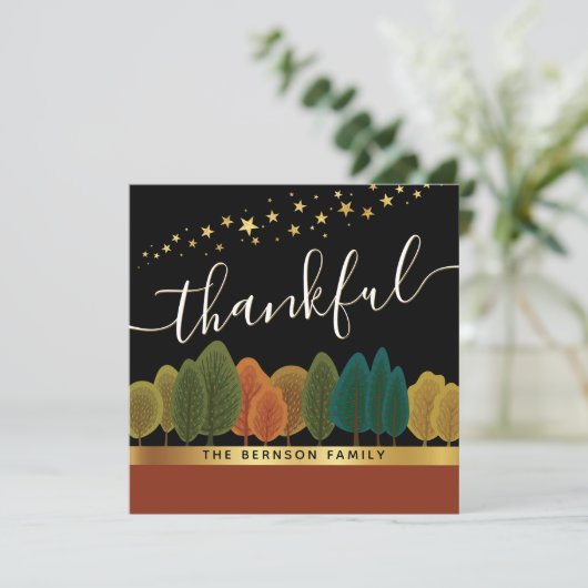 Thanksgiving Gold Glitter Greeting Kaart (Staand voorkant)