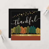 Thanksgiving Gold Glitter Greeting Kaart (Voorkant / Achterkant in situ)