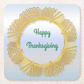 Thanksgiving Gold Lace Geometric Cirkel op Zilver Kartonnen Onderzetters (Voorkant)