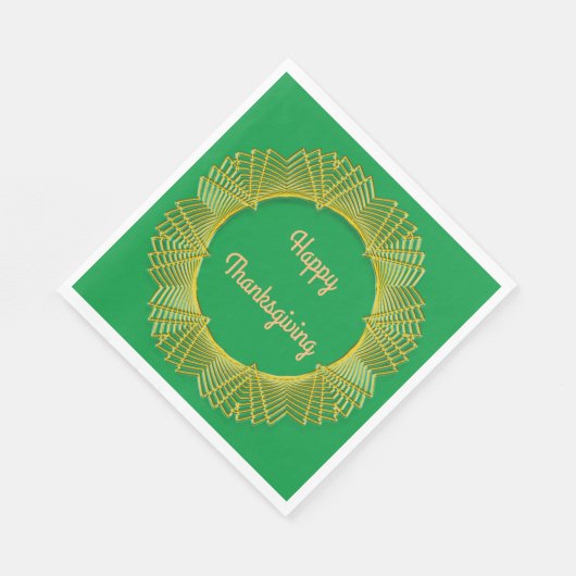 Thanksgiving Gold Lace Geometrische cirkel op groe Servet (Hoek)