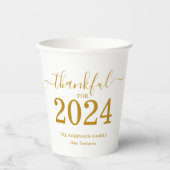 Thanksgiving Gold Script Modern Papieren Bekers (Voorkant)