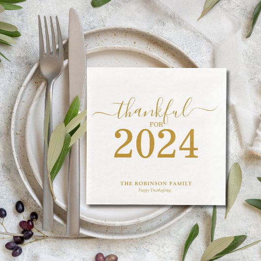 Thanksgiving Gold Script Modern Servet