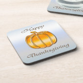 Thanksgiving Golden Pumpkin op Silver Background Bier Onderzetter (Linkerzijde)