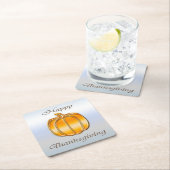 Thanksgiving Golden Pumpkin op Silver Background Kartonnen Onderzetters (Insitu)