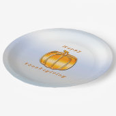 Thanksgiving Golden Pumpkin op Silver Background Papieren Bordje (Gekanteld)