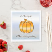 Thanksgiving Golden Pumpkin op Silver Background Servet (Insitu)