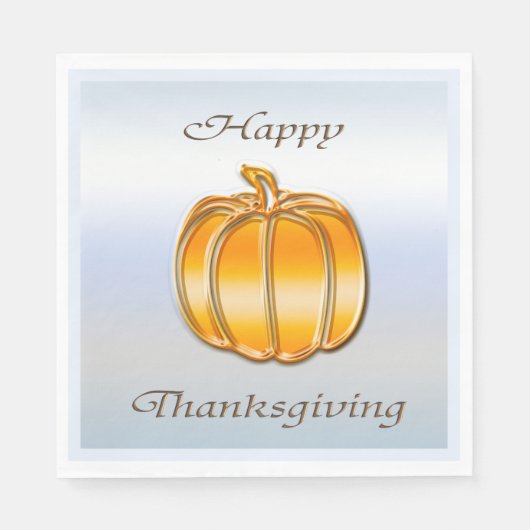 Thanksgiving Golden Pumpkin op Silver Background Servet (Voorkant)