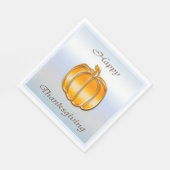 Thanksgiving Golden Pumpkin op Silver Background Servet (Hoek)