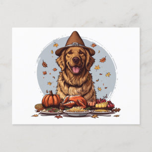 Thanksgiving Golden Retriever Briefkaart